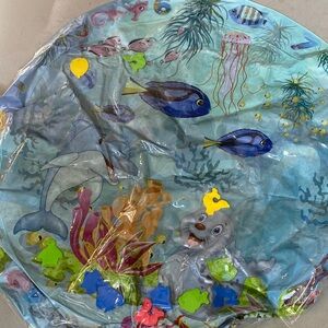 Blue Inflatable Ocean Play Mat for cats or dogs.